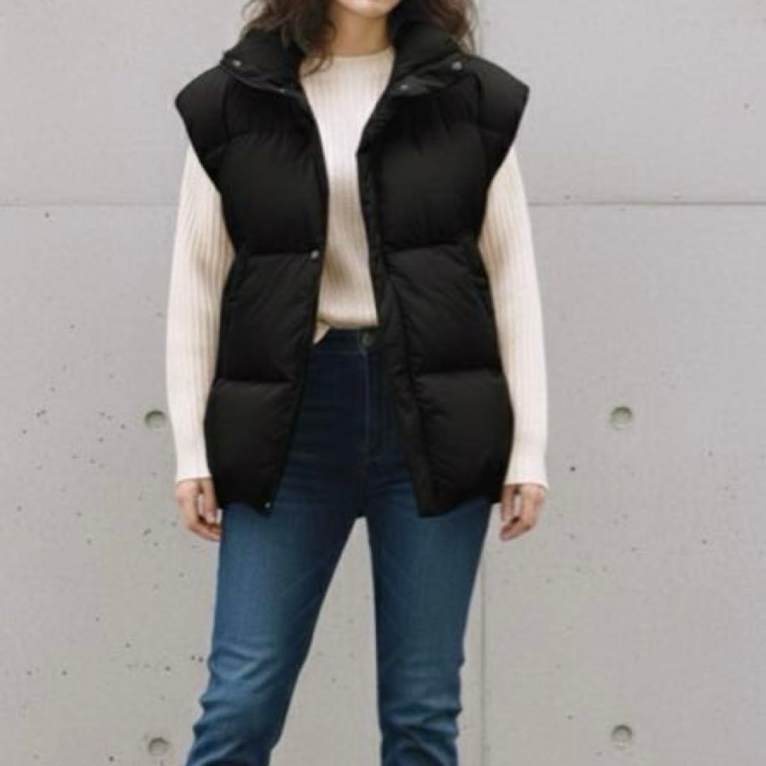 極暖 null. ヌル オーバー ダウン ベスト ブラック F