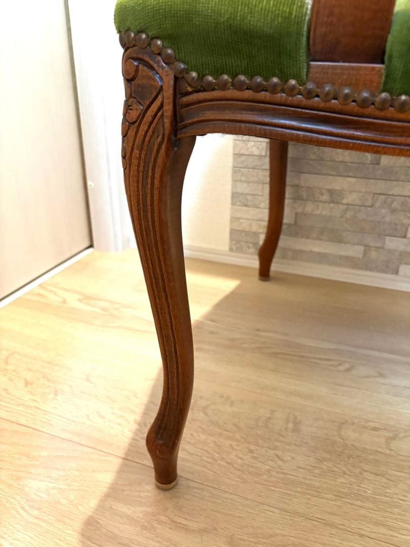 イギリスアンティーク風 猫脚 肘掛け チェア コーデュロイ