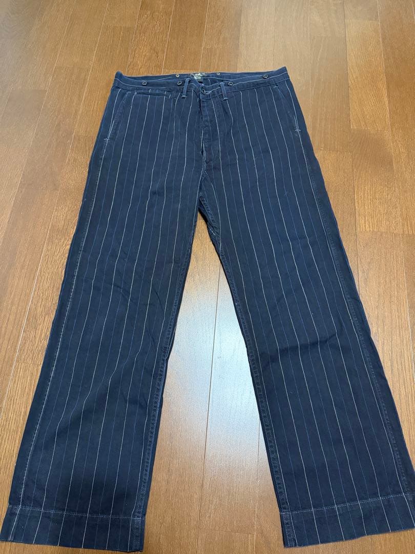 Ralph Lauren ストライプ ワークパンツ ネイビー　RRL 36/32