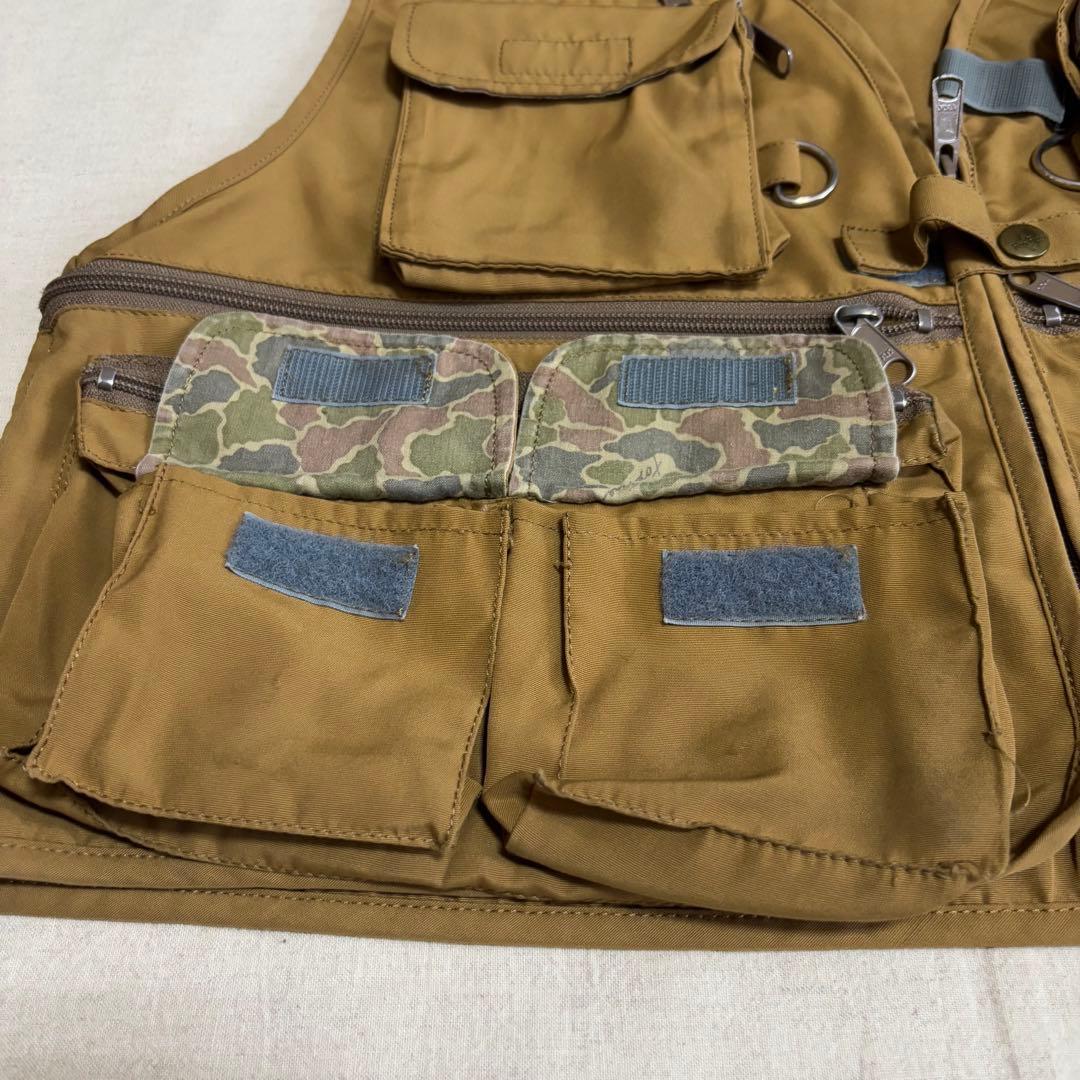 FOX FIRE 旧ロゴ　 フィッシングベスト 迷彩ポケット付き　Lサイズ