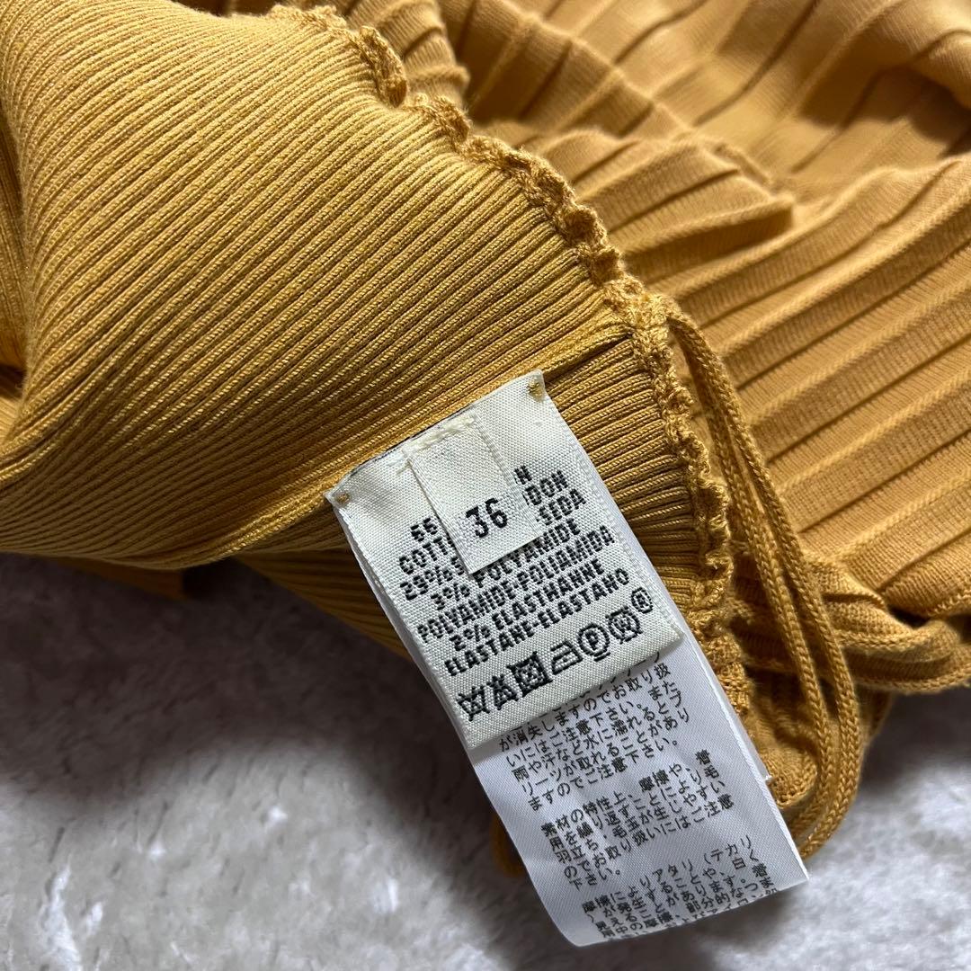 ピッキー　　リブニット　スカート　コットン、シルク