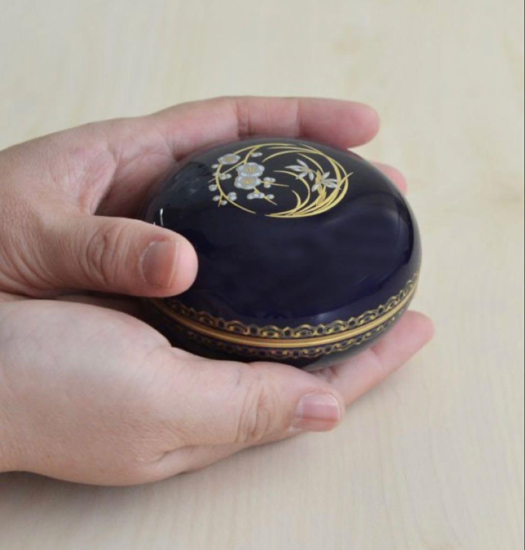 【新品未使用品】【香蘭社】ルリ金彩梅春蘭　ボンボニエール