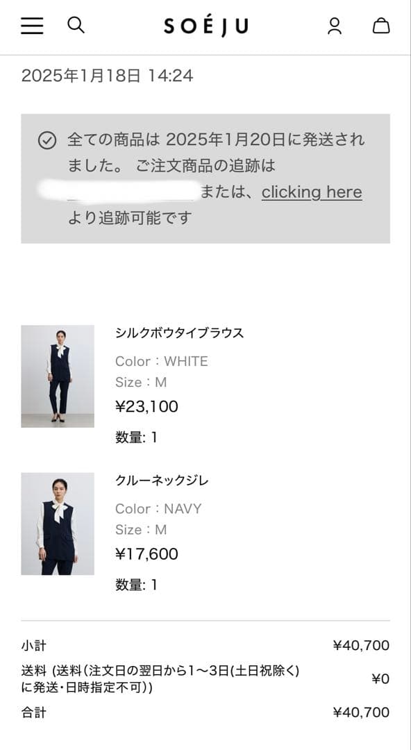 SOEJU ジレ&シルクブラウス