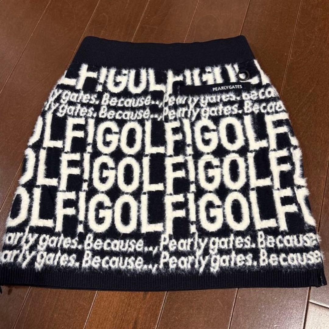 パーリーゲイツ GOLF柄ジャガード織スカートサイズ1