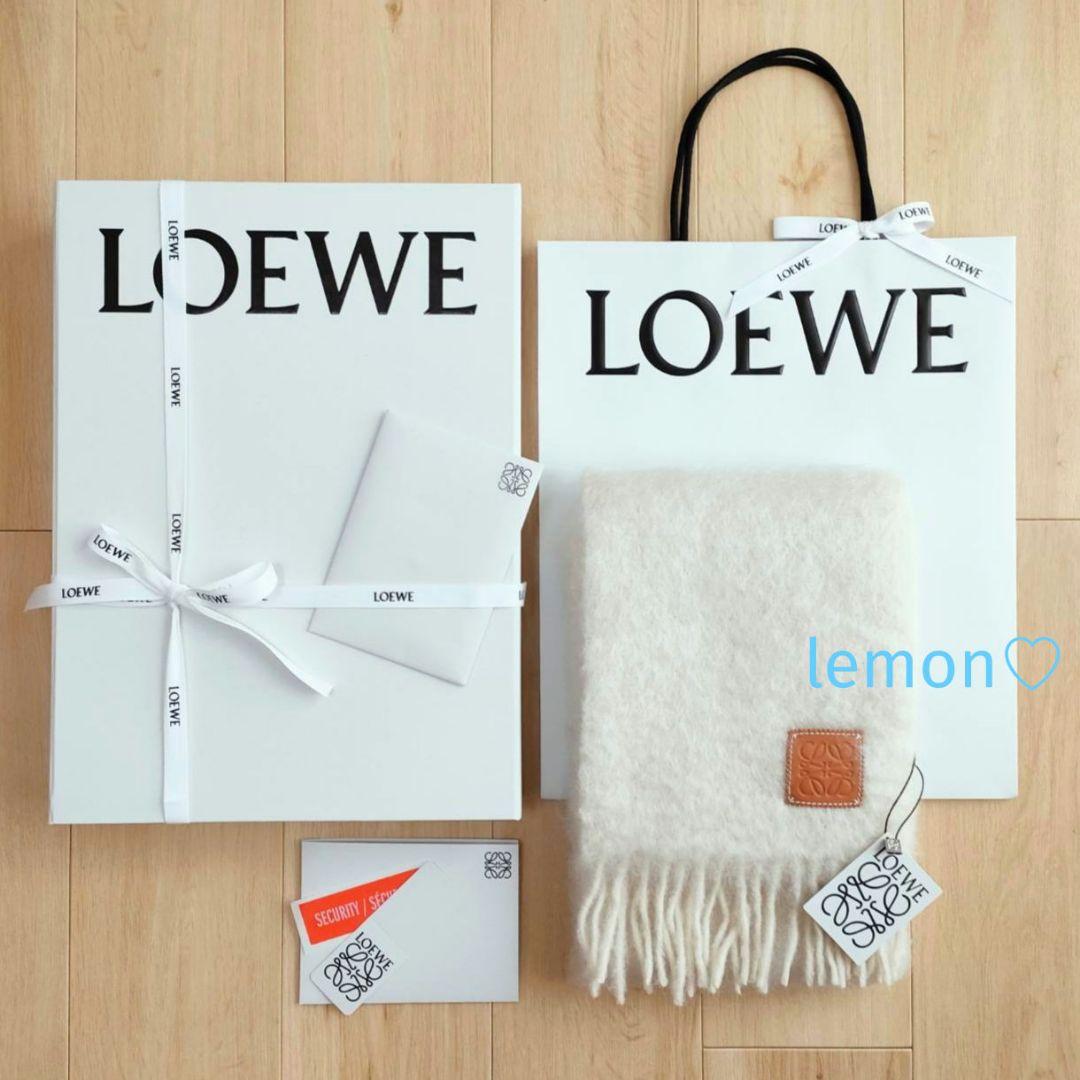 【LOEWE】ロエベ レザーアナグラム ウール&モヘア マフラー 完売品 レア