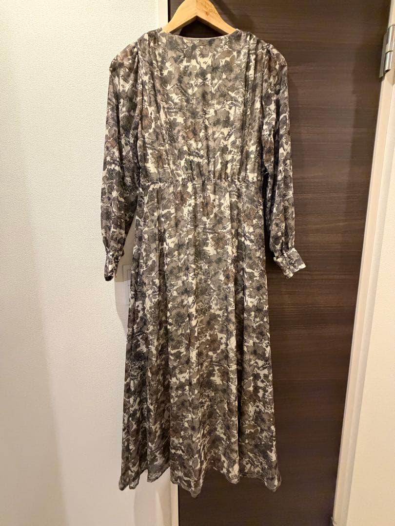 AMERI VINTAGE 紐べルト付 花柄ワンピース オケージョンドレス