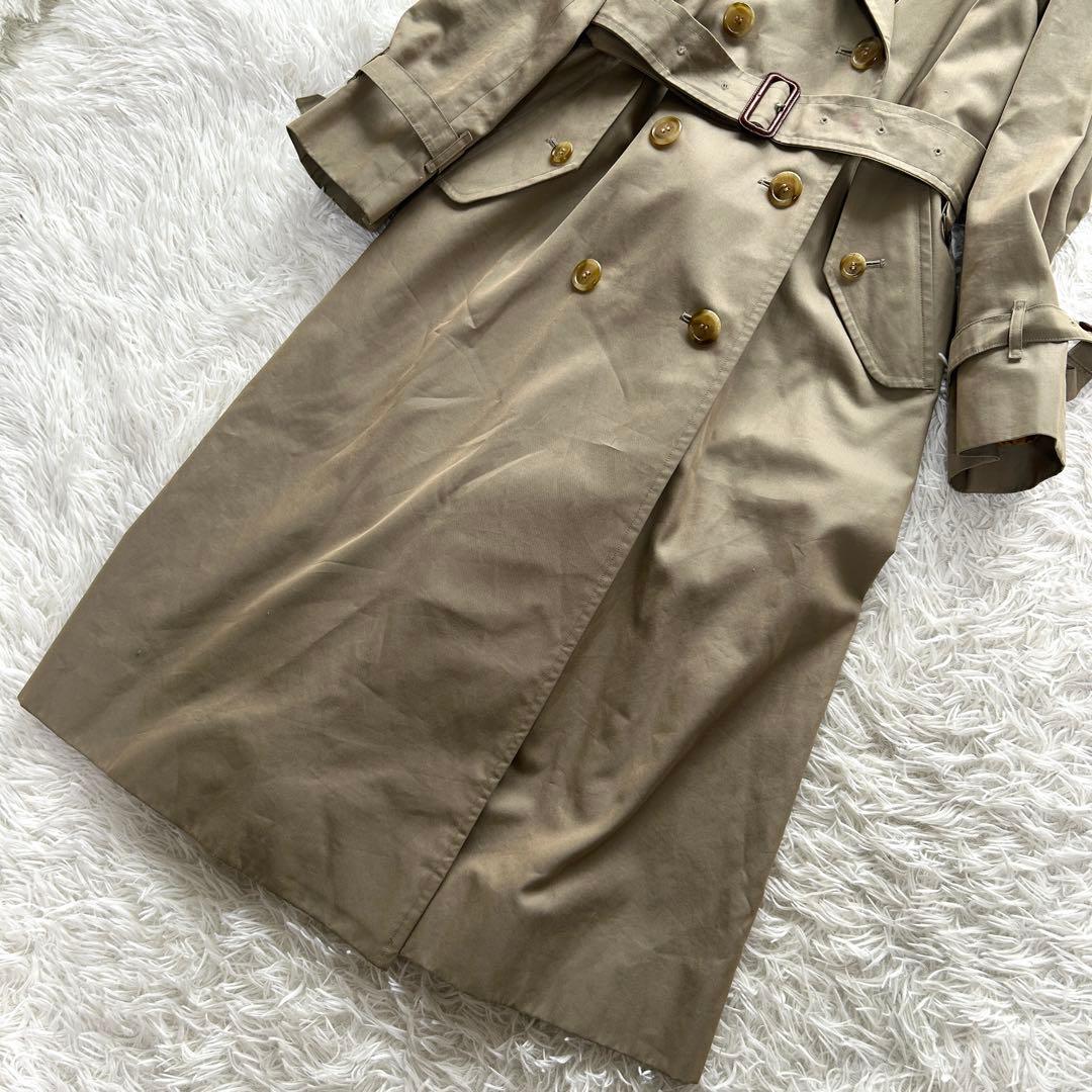 【美品】バーバリー　トレンチコート　ロング丈　ベルト付き　ベージュ　M相当