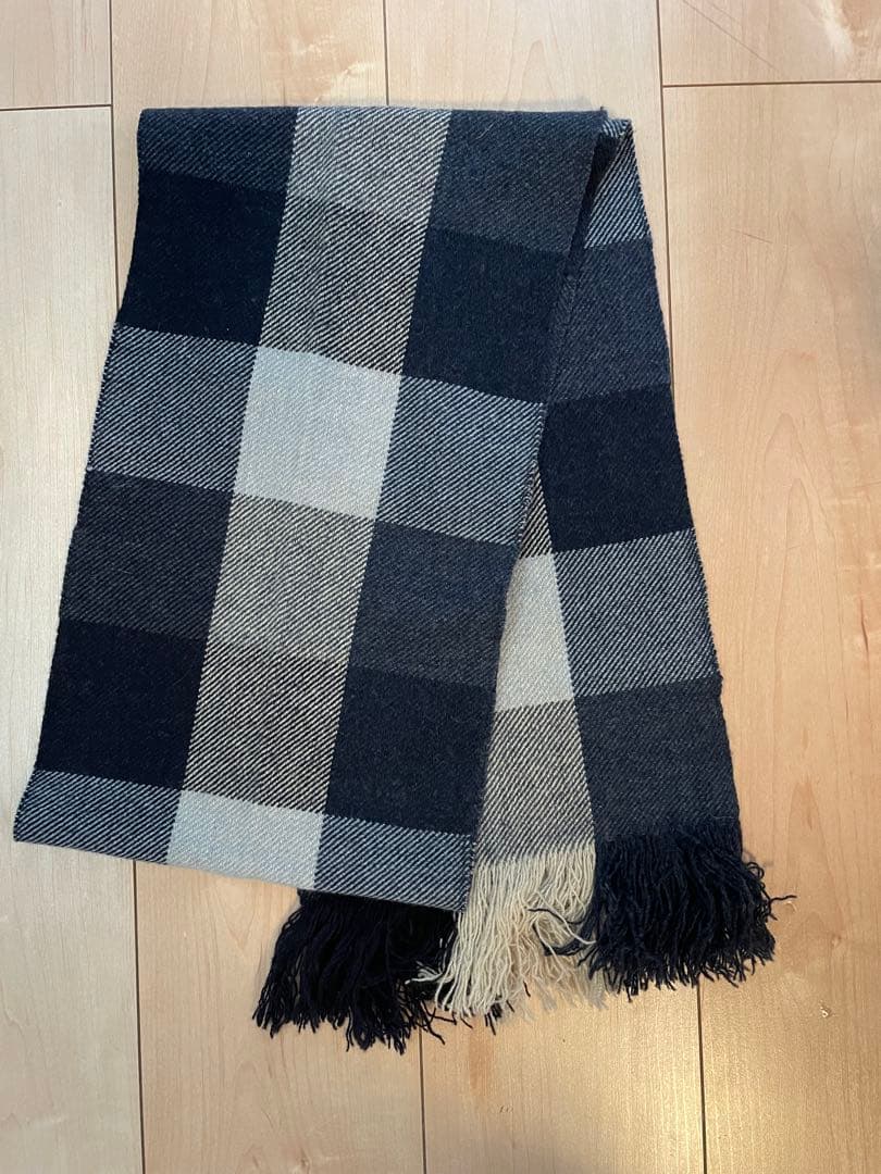 【美品】マーガレットハウエルBLOCK CHECK SCARF（神南店・OS限定