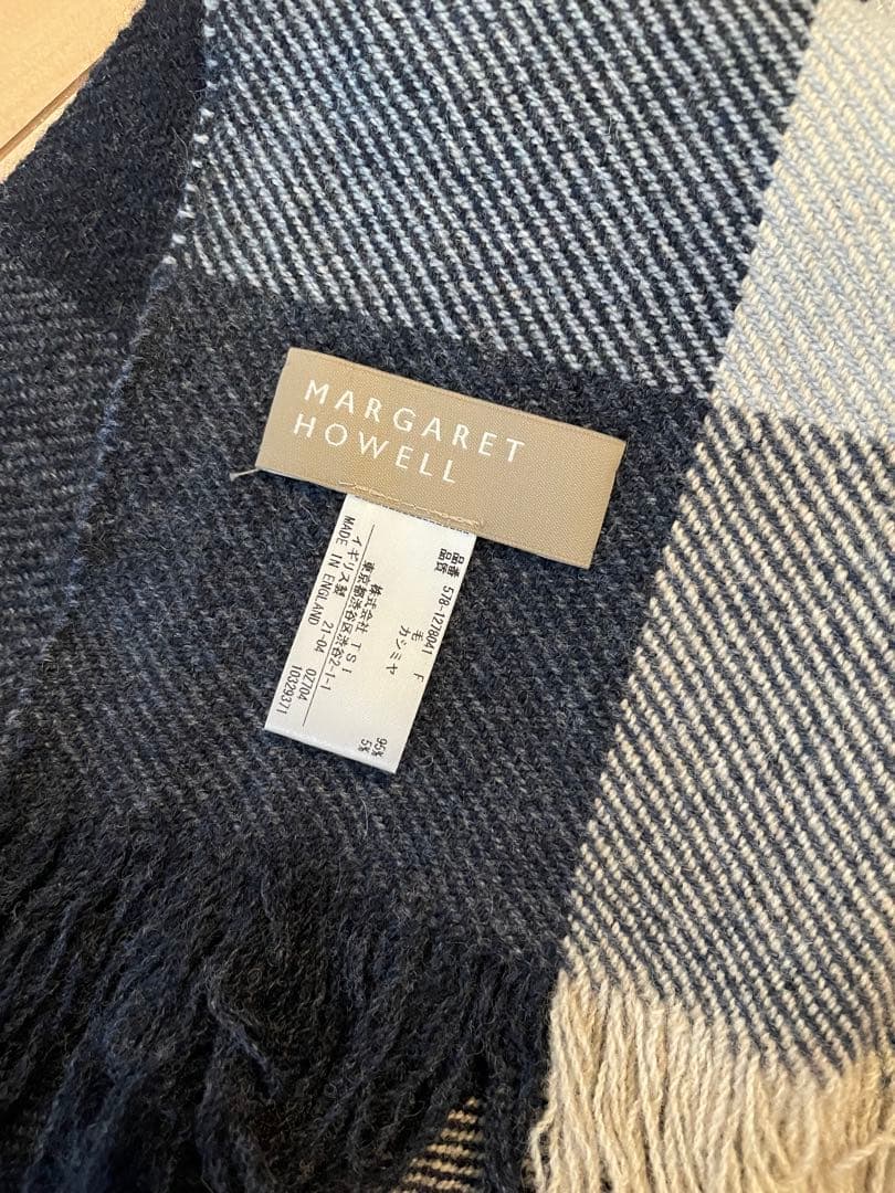 【美品】マーガレットハウエルBLOCK CHECK SCARF（神南店・OS限定