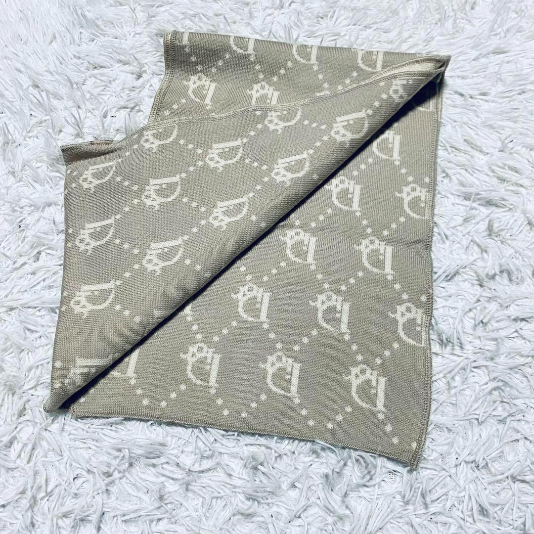 クリスチャンディオール　ベージュ マフラー　トロッター　オブリーク　ウール