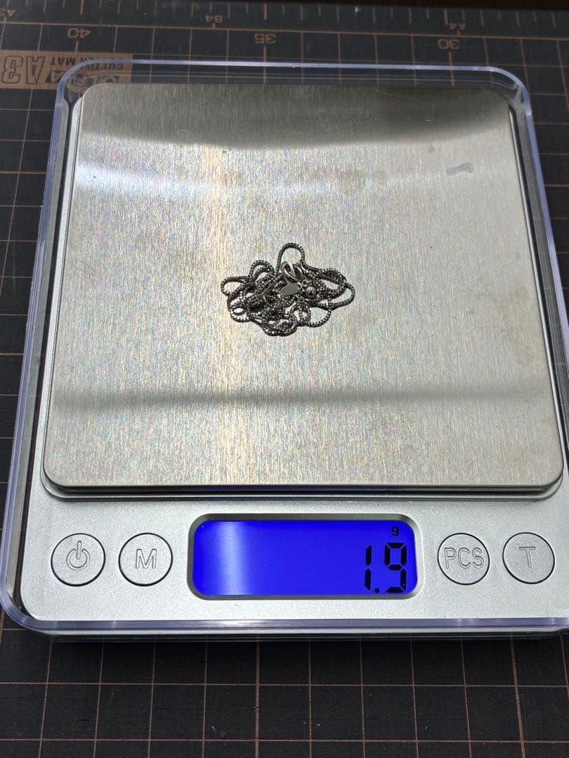 11:プラチナ850チェーンネックレス　45㌢ 0.7㍉