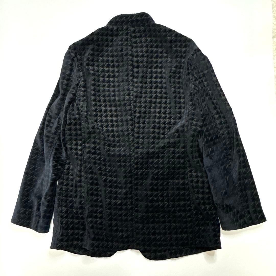 美品　ARMANI COLLEZIONI ベロア　マオカラージャケット　千鳥格子