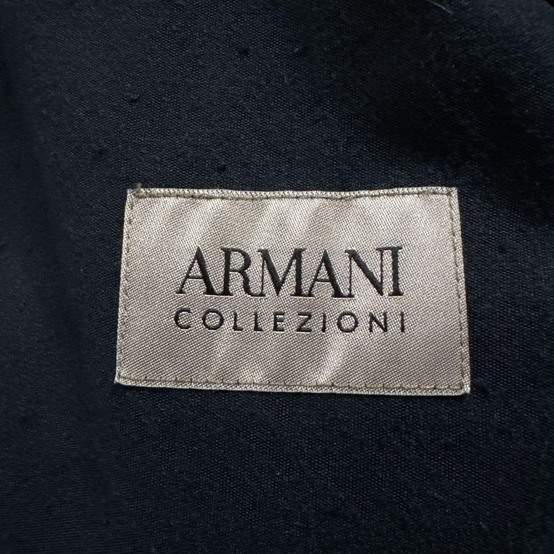 美品　ARMANI COLLEZIONI ベロア　マオカラージャケット　千鳥格子