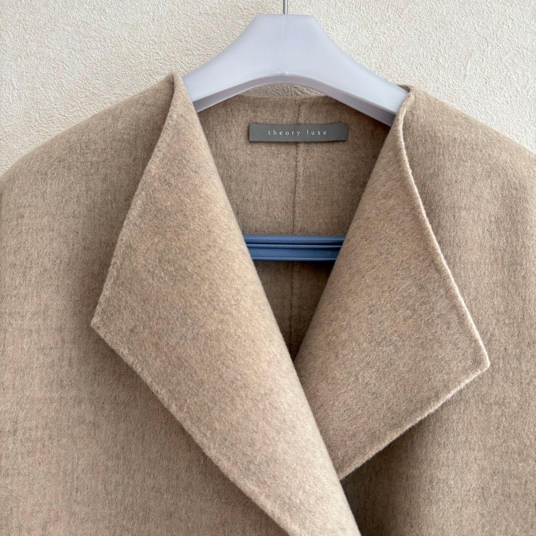 セオリーリュクス　カシミヤ　ウール　ノーカラー　コート