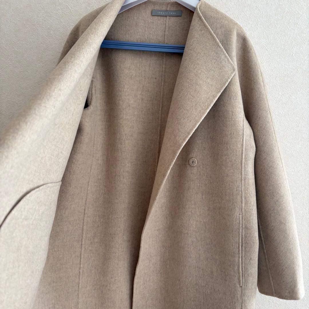 セオリーリュクス　カシミヤ　ウール　ノーカラー　コート