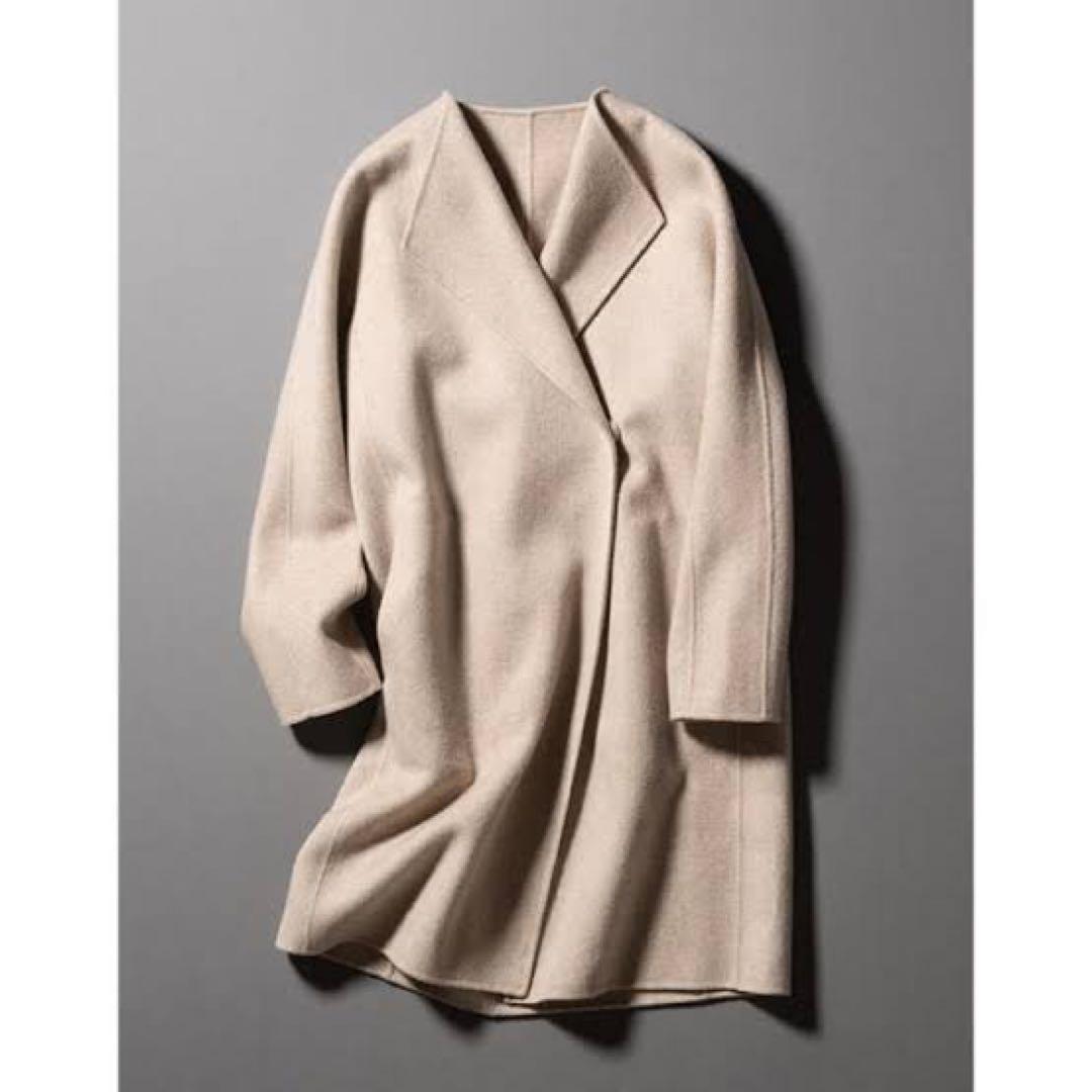 セオリーリュクス　カシミヤ　ウール　ノーカラー　コート
