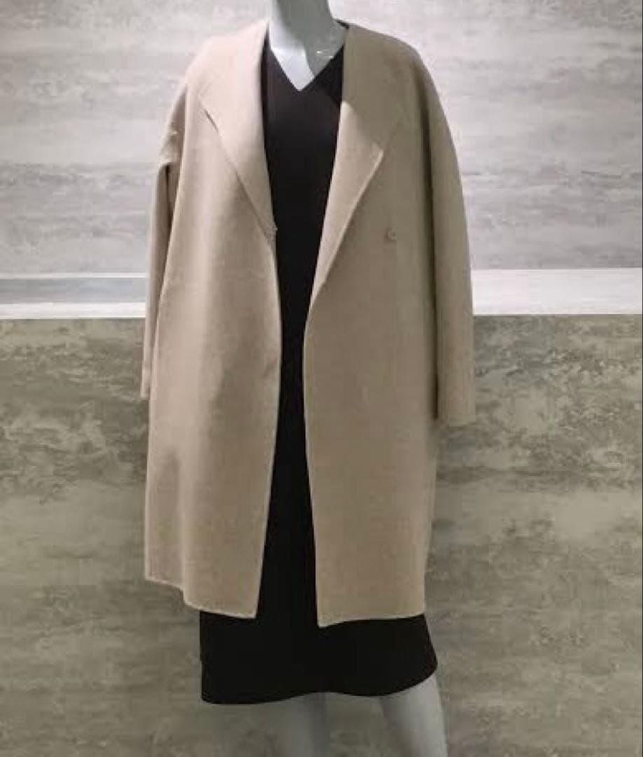 セオリーリュクス　カシミヤ　ウール　ノーカラー　コート