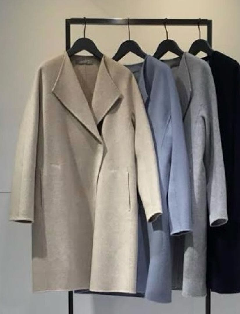 セオリーリュクス　カシミヤ　ウール　ノーカラー　コート