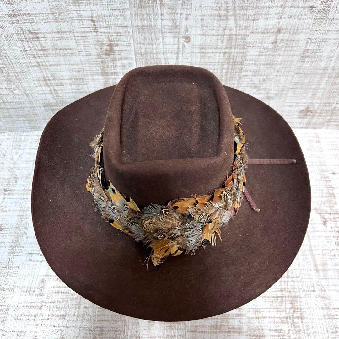 希少　STETSON ハット　6 8/7 ヴィンテージ　はブラウン　中古美品