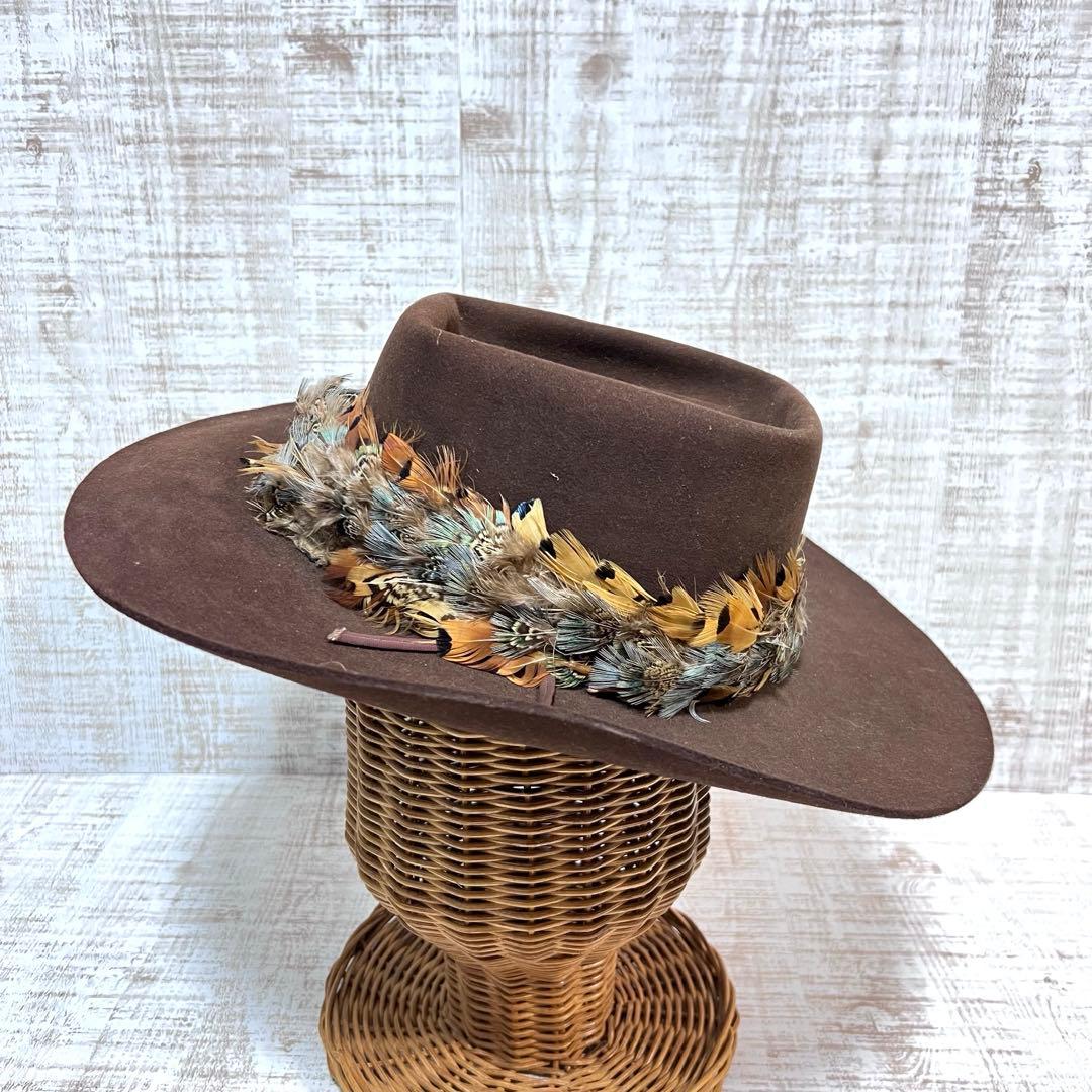 希少　STETSON ハット　6 8/7 ヴィンテージ　はブラウン　中古美品