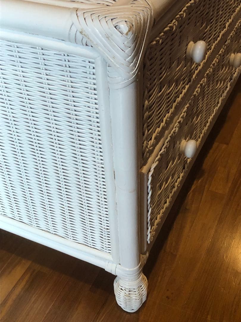 希少♦️高級 ホワイトラタン チェスト♦️フレンチシャビー ♦️他デザインあり♦️送料込