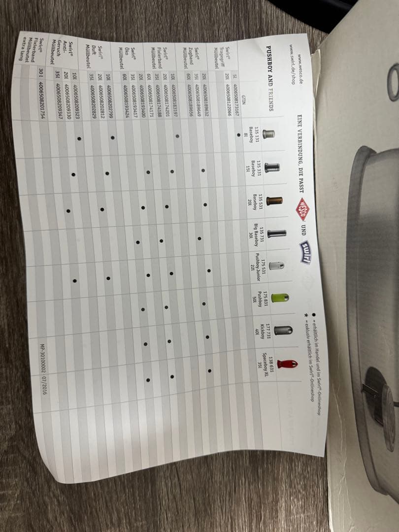 《未使用》ウェスコごみ箱20L メタルグレー ペダルピン&メタルライナー