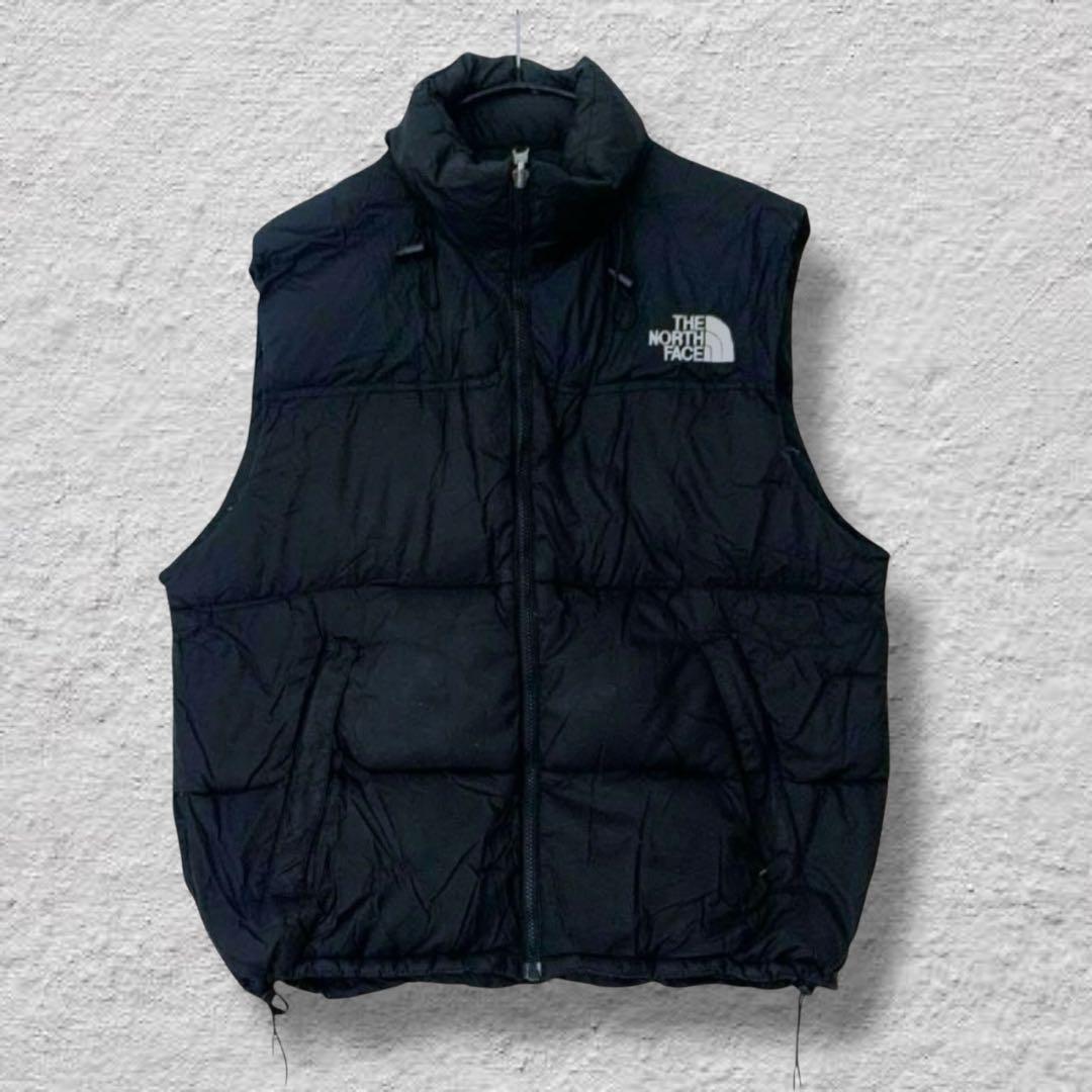 ノースフェイスダウンベストヌプシ700フィルUSA規格90s古着vintage黒