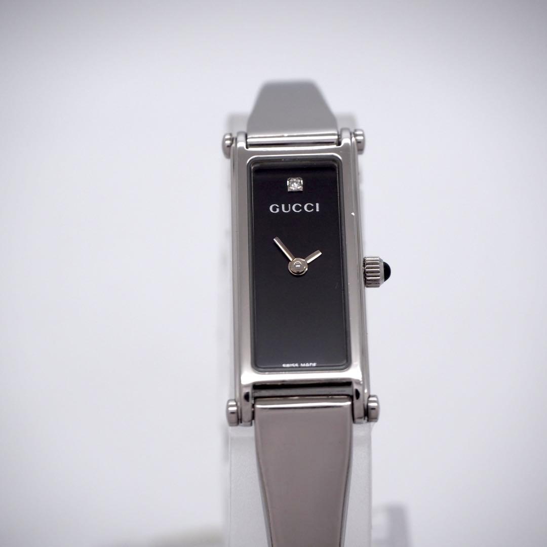 148 稼働　GUCCI 時計　レディース　バングル　1Pダイヤ　1500L