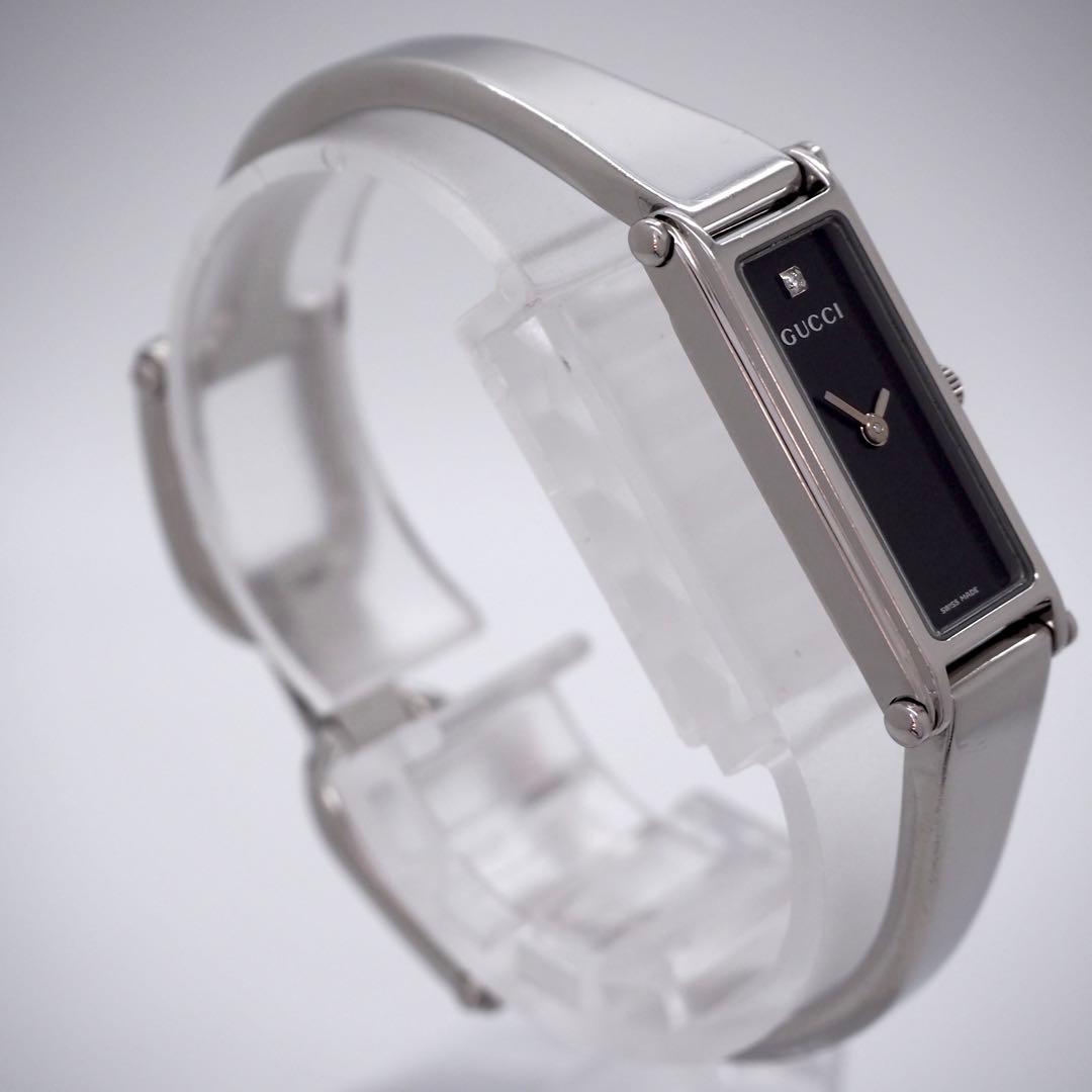 148 稼働　GUCCI 時計　レディース　バングル　1Pダイヤ　1500L
