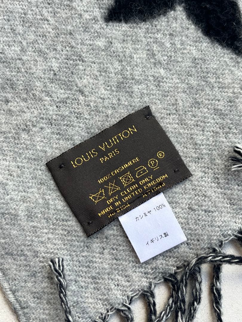 【新品未使用】LOUIS VUITTON マフラー ブラックグレー　カシミヤ