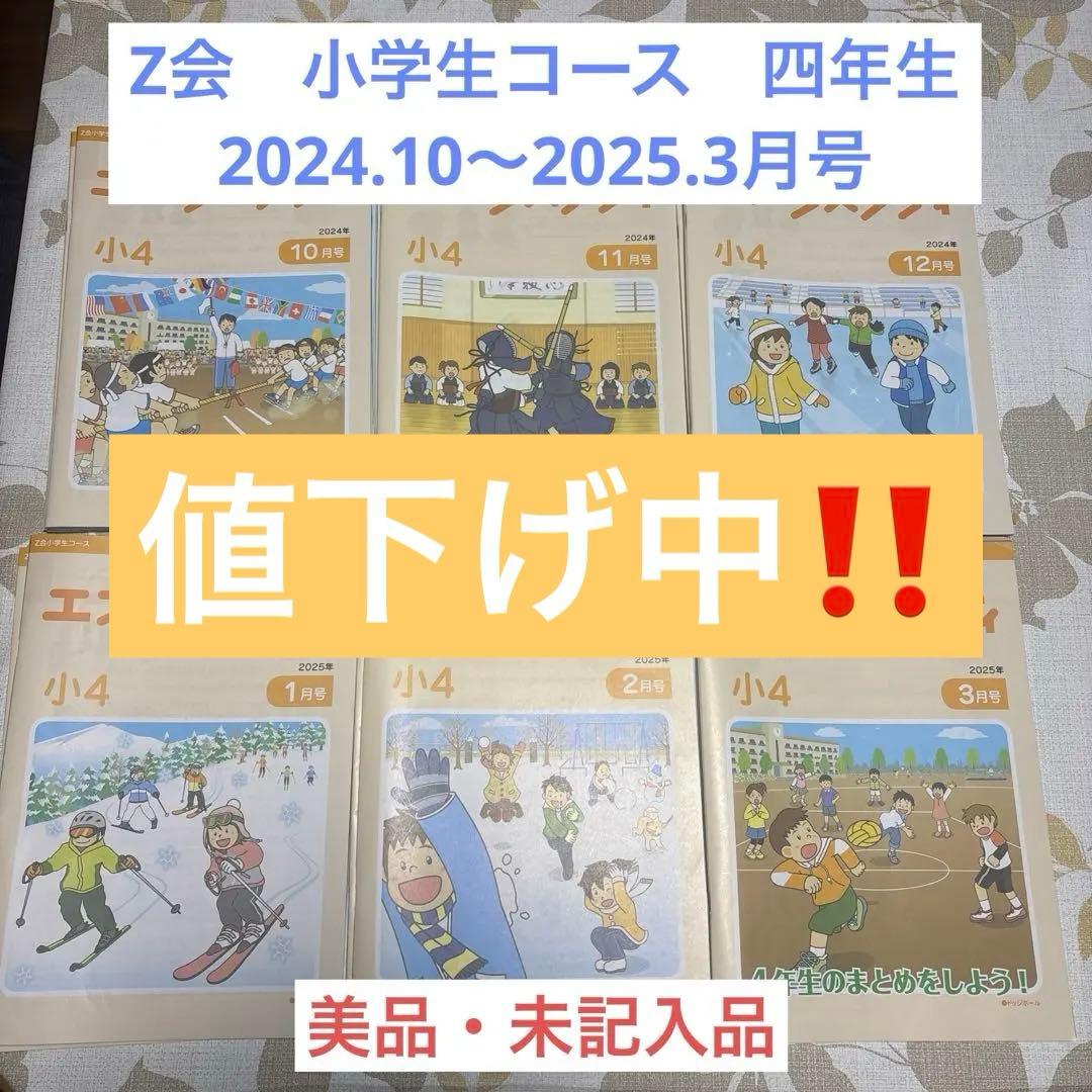 美品‼️即発送✨Z会　小学生コースハイレベル　小学四年生10〜3月号　未記入