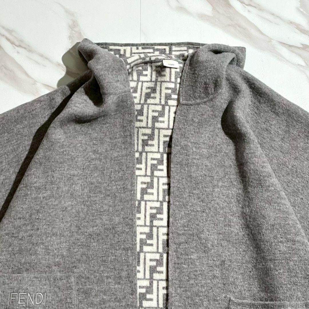 美品☆ FENDI フェンディ ズッカ柄 ポンチョ ケープ コート フード