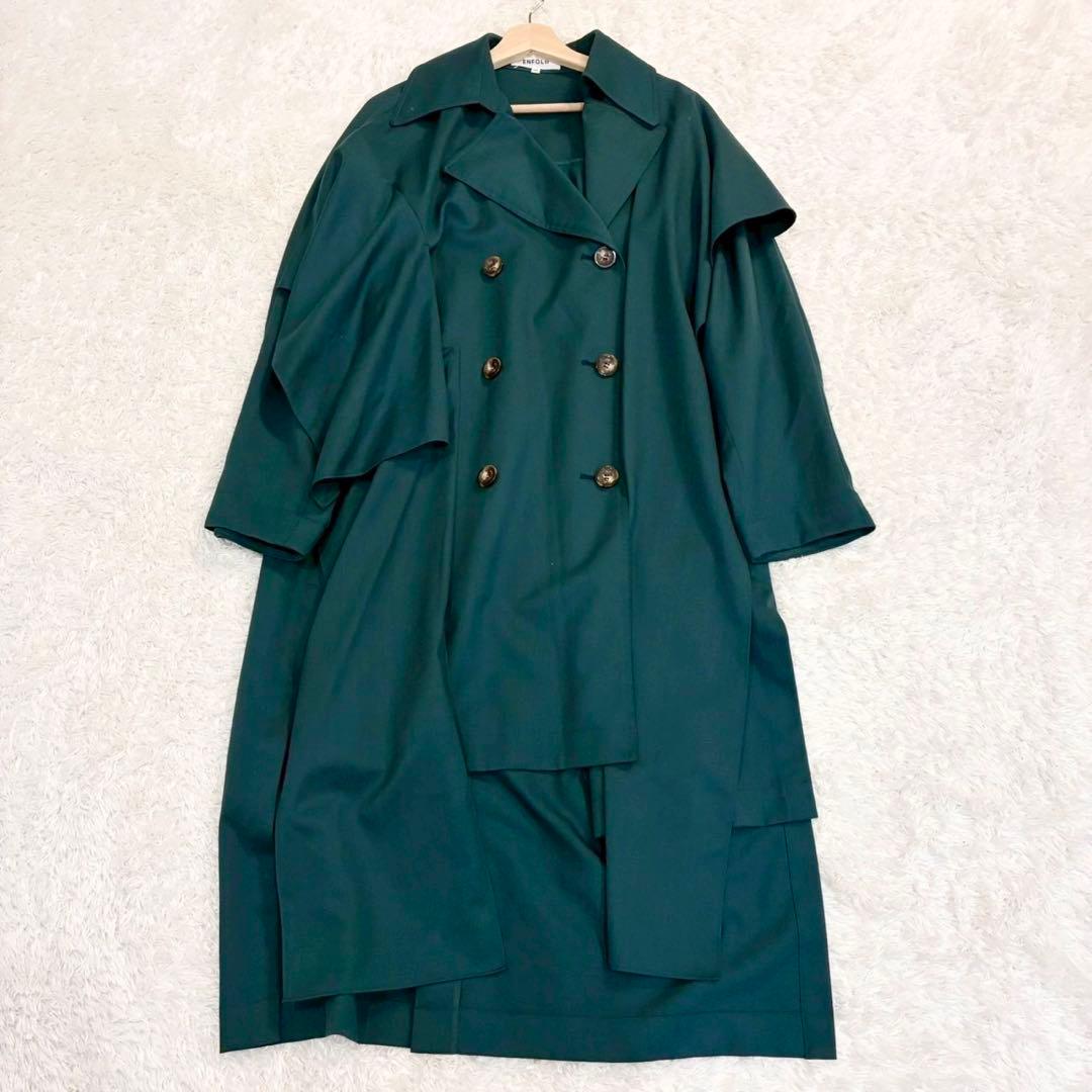 エンフォルド WO/PEギャバ レイヤードトレンチコート 38 M