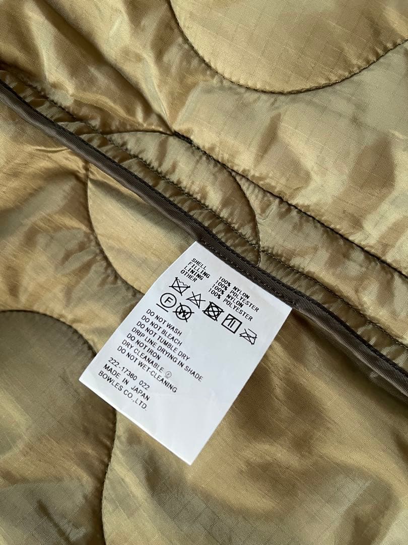 HYKE キルティングロングベスト カーキ