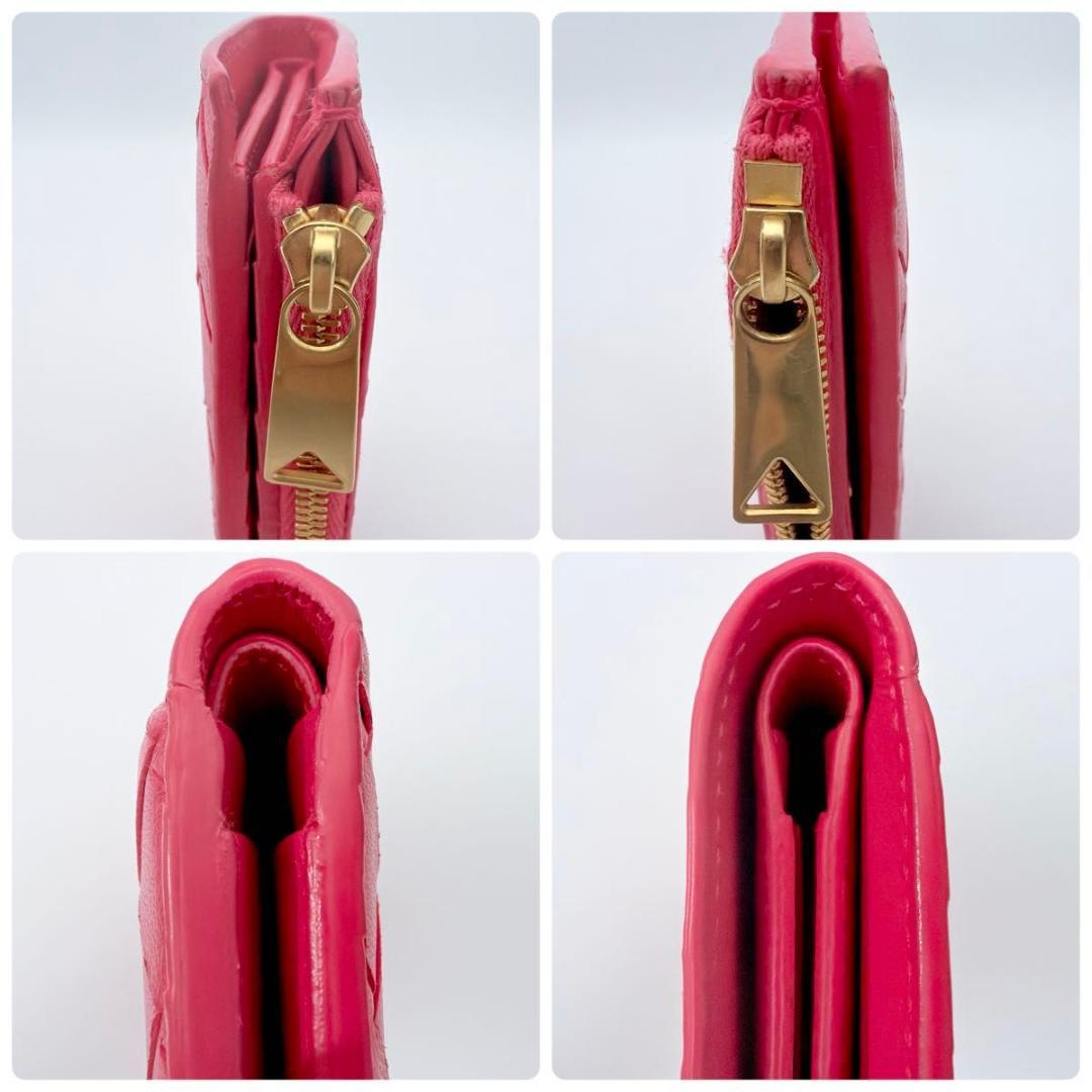 ボッテガヴェネタ イントレチャート 二つ折り財布 ピンク 749940 RFID