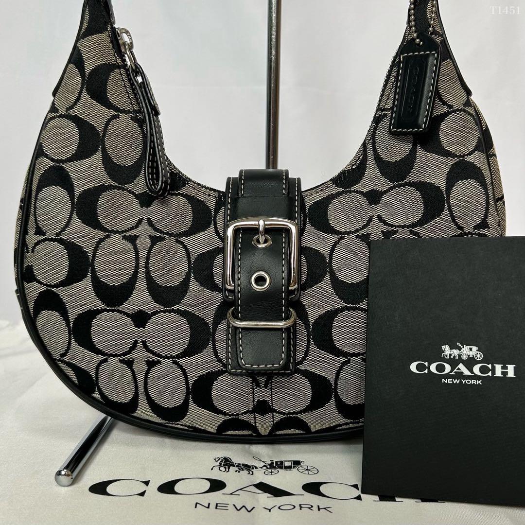 【極美品】コーチ 6361 ソーホー シグネチャー ハーフムーン トートバッグ
