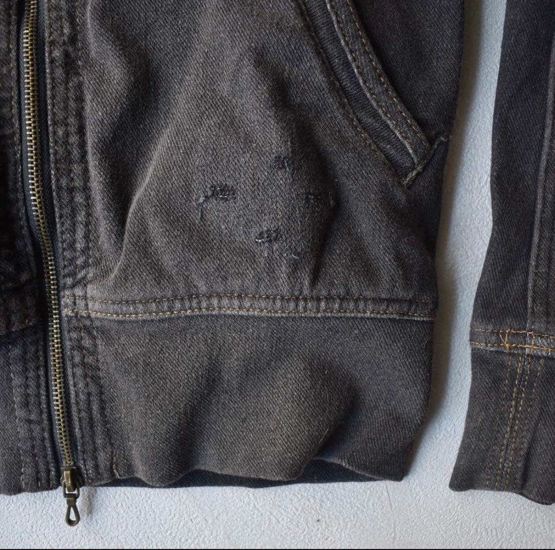 ジャケット・アウター goa bono Damage Denim Black Double Zip