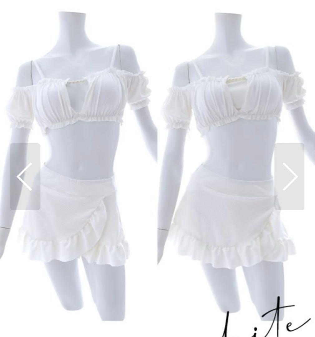 sugar 水着　【ビキニ】【水着】袖付きシャーリングトップス 4点セット