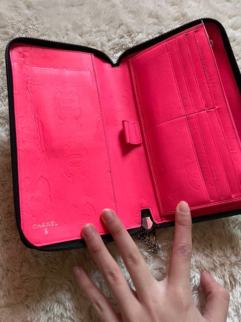 CHANEL カンボンライン ラウンドファスナー　長財布