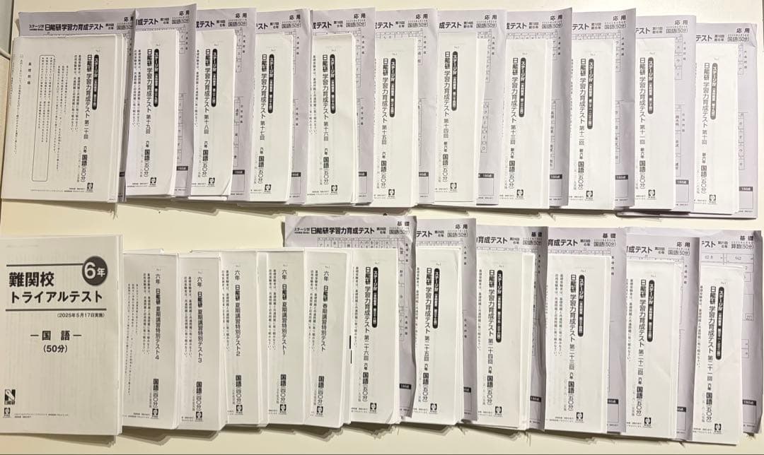 日能研学習力育成テスト6年前期フルセット2025年4教科　春期、夏期、難関校