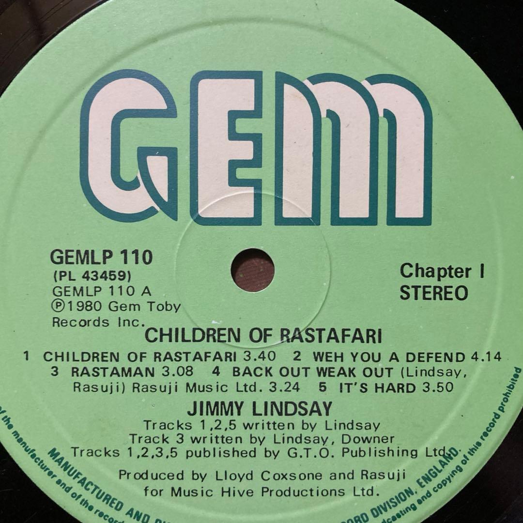 洋楽 JIMMY LINDSAY - CHILDREN OF RASTAFARIAN