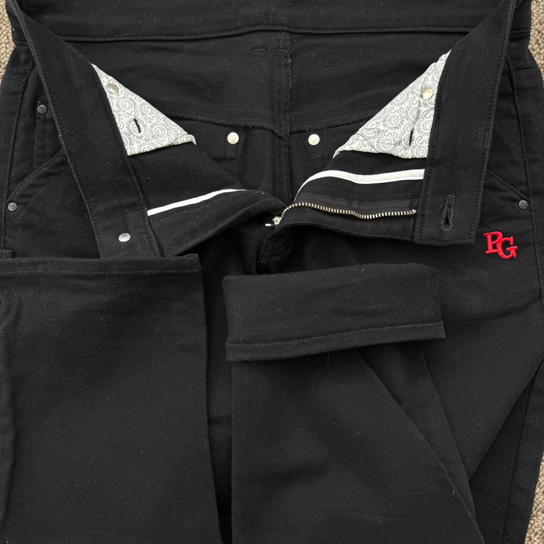 美品　パーリーゲイツ　パンツ　黒　ブラック　M〜L相当　コットン素材　4 ゴルフ
