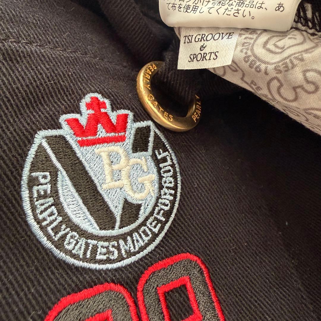 美品　パーリーゲイツ　パンツ　黒　ブラック　M〜L相当　コットン素材　4 ゴルフ