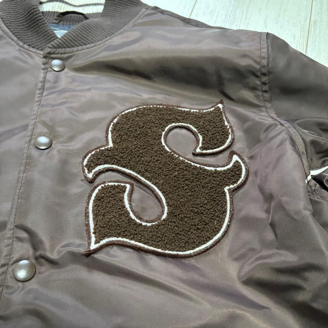 00s stussy スタジャン OLD GOLD Sロゴ　オールドステューシー