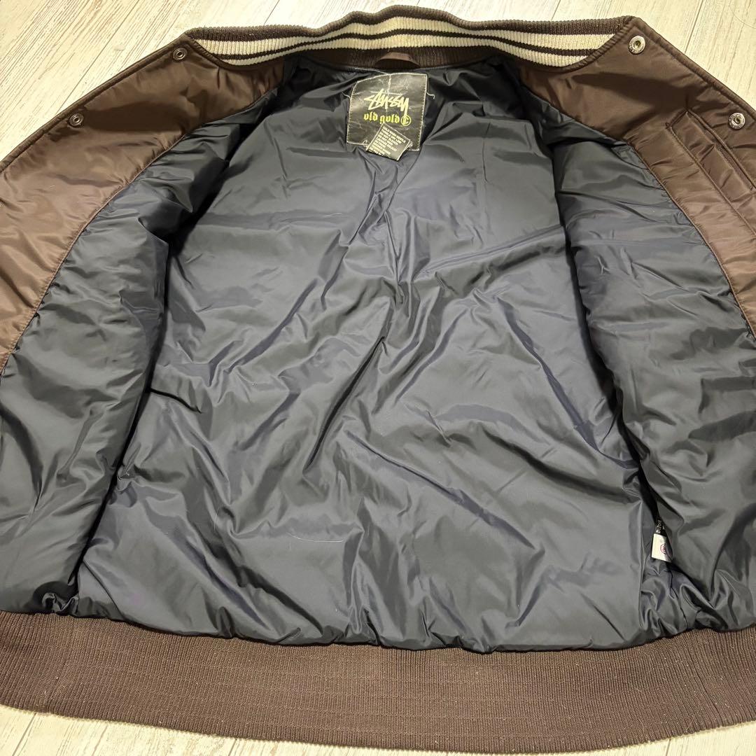 00s stussy スタジャン OLD GOLD Sロゴ　オールドステューシー