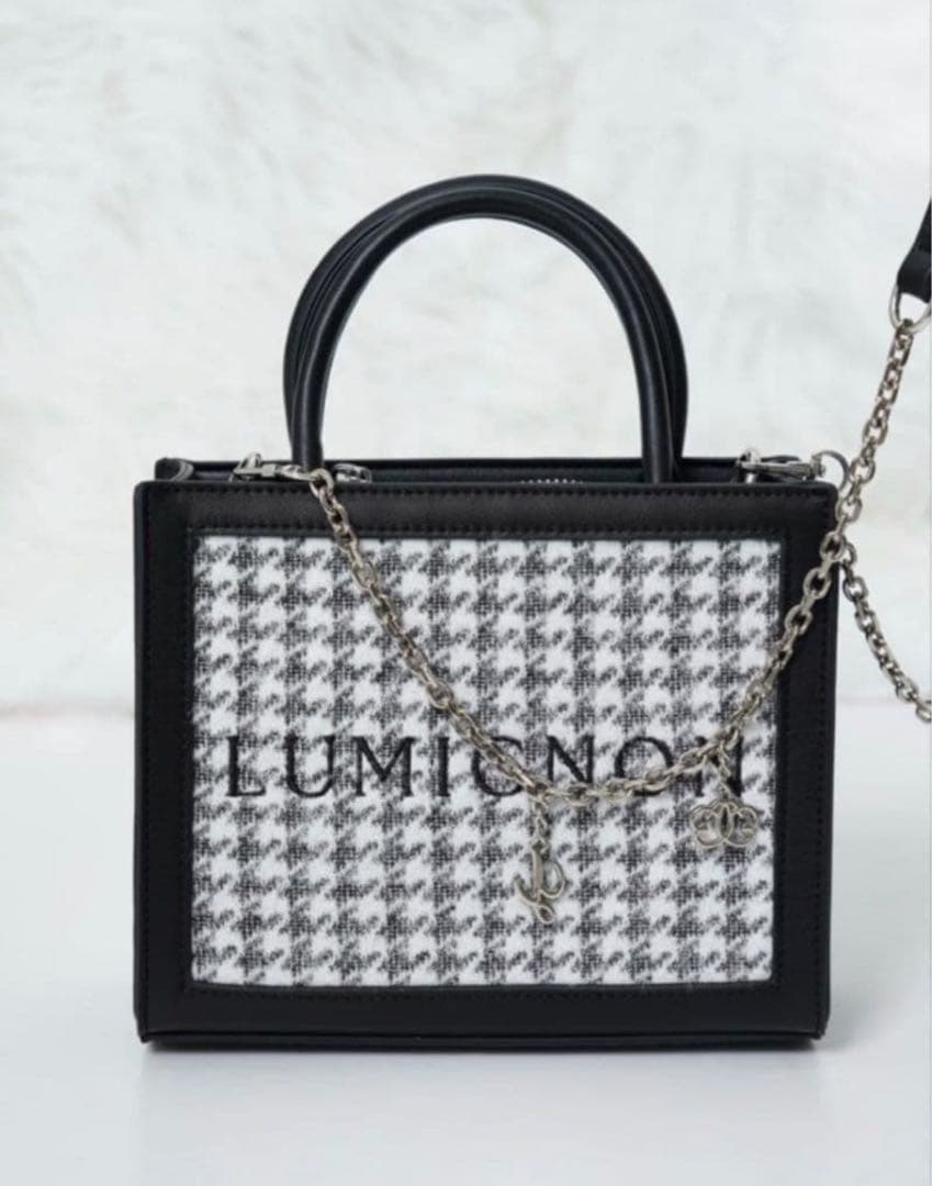 Lumignon houndstooth 2way bag ルミニョン ブラック