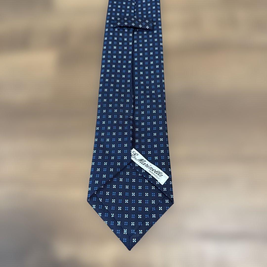 【極美品】マリネッラ　ネイビー小紋タイ