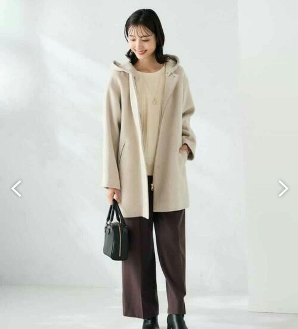 【未着用美品】avvフード付きベージュロングコート