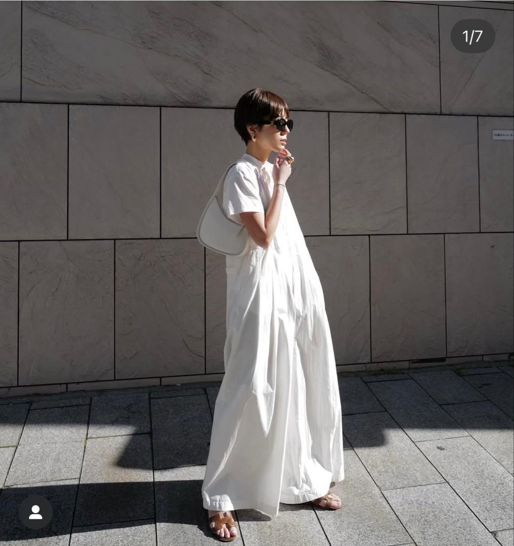 【美品】MACHATT ハーフスリーブ オールインワン　ホワイト