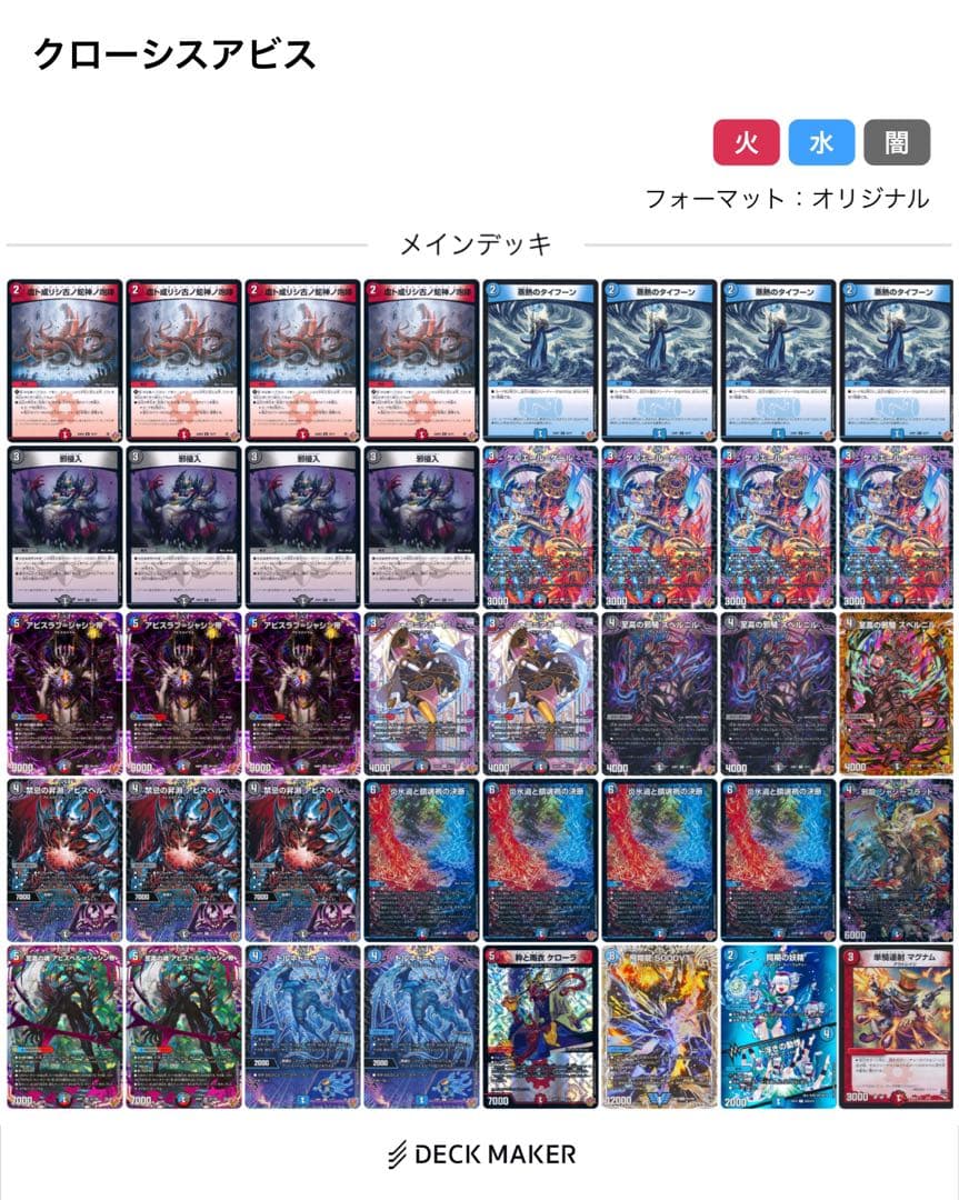 A*n様 クローシスアビス　デッキ　パーフェクトヴォルテックス　5000vt